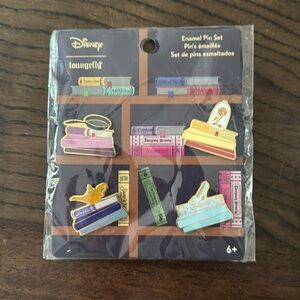 Loungefly Disney princess book pin set. NWT